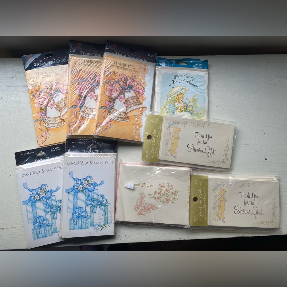 Lot of vintage Assorted Thank You and Shower Gift Cards